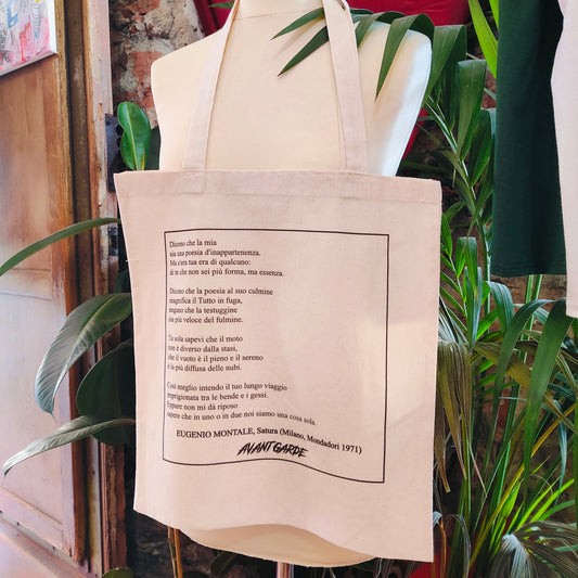 TOTE BAG "E.MONTALE - DICONO CHE LA MIA SIA UNA POESIA D'INAPPARTENENZA"