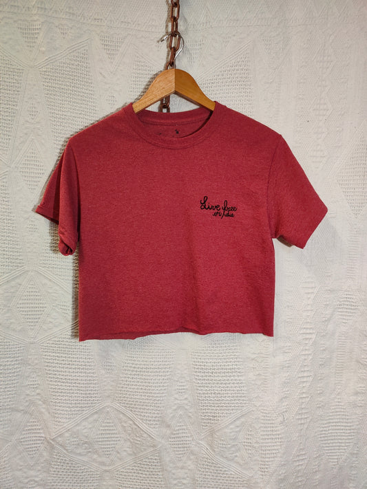 T-Shirt Crop "Live Free" - Avantgarde