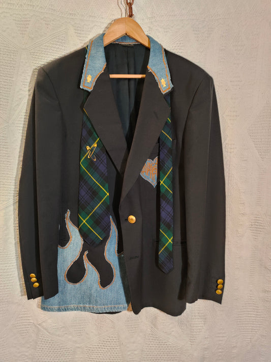 Blazer Handmade "DenimFlame" - Avantgarde