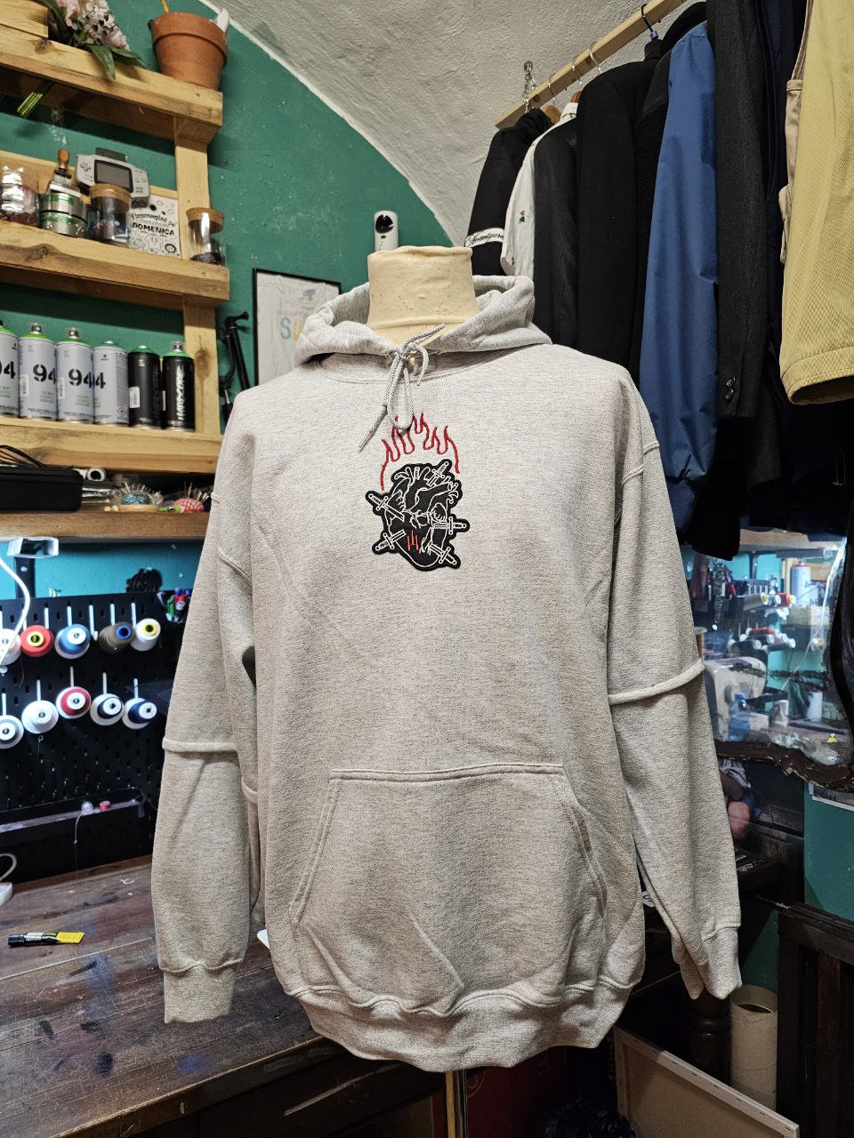 Felpa Handmade "Burn" - Avantgarde