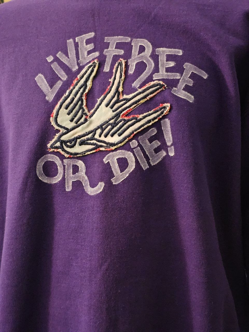 Felpa Handmade "Live Free" - Avantgarde