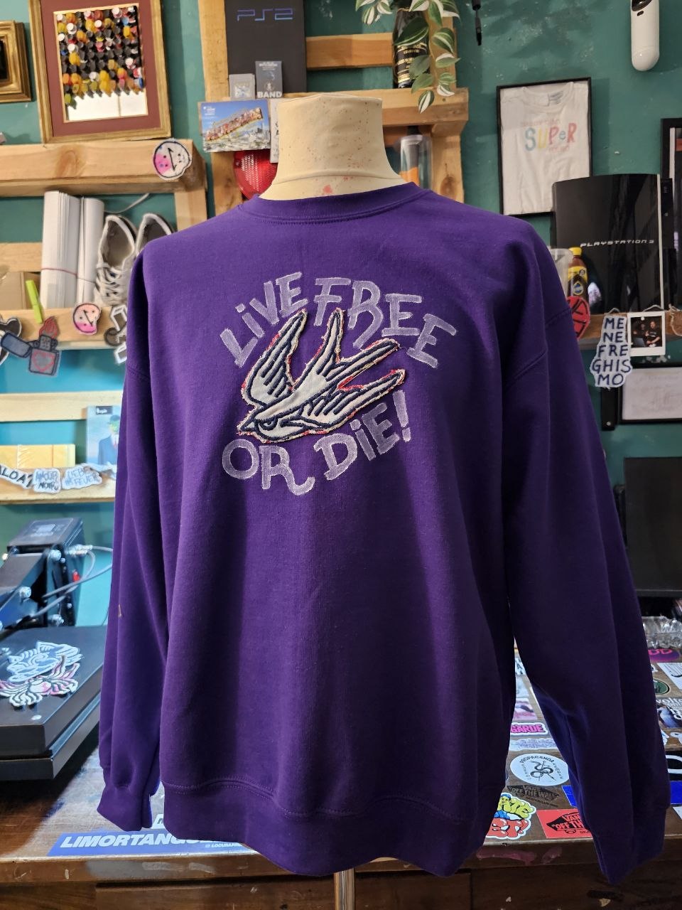 Felpa Handmade "Live Free" - Avantgarde
