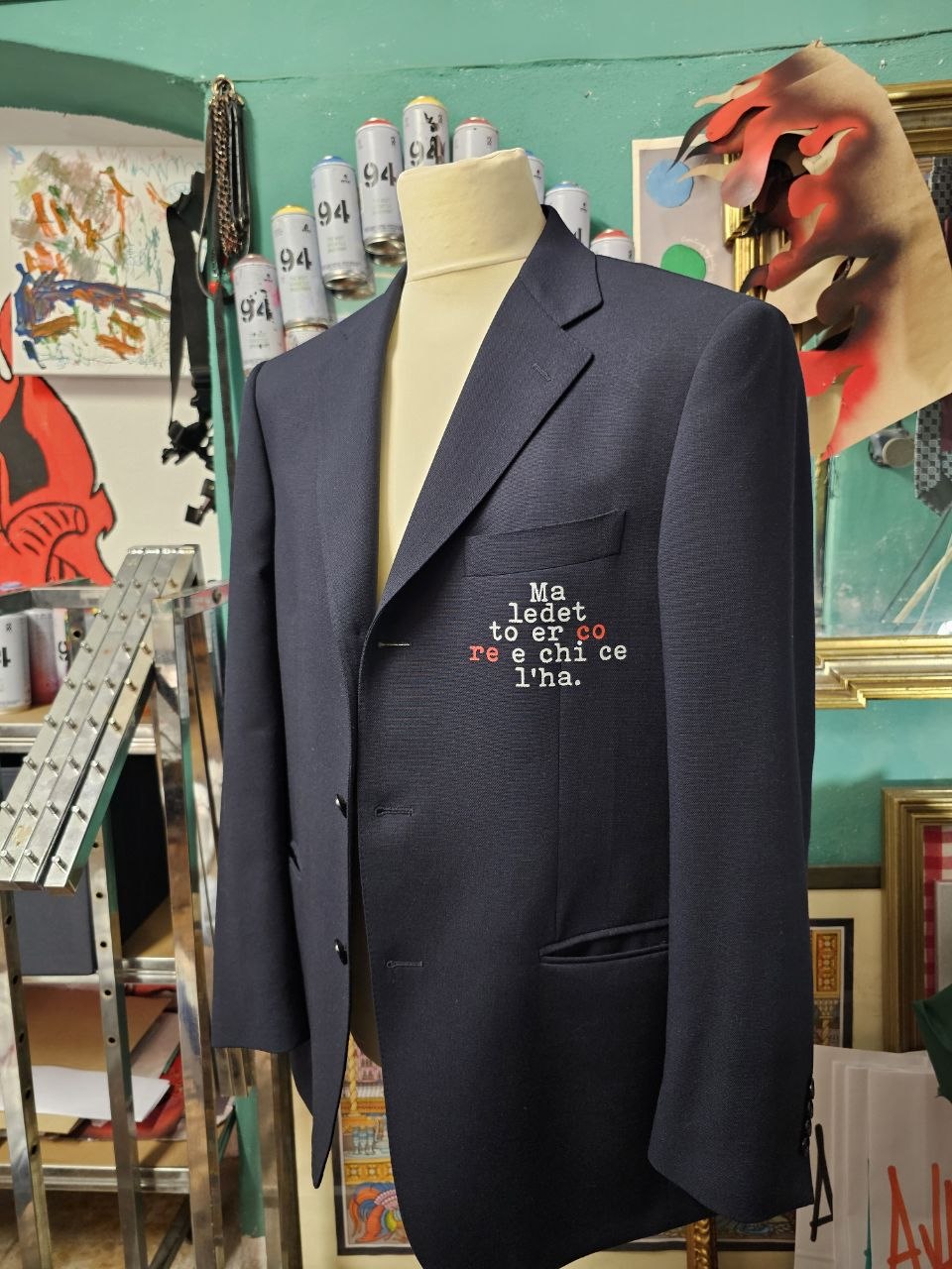 Blazer Handmade "Maledetto Er Core" - Avantgarde