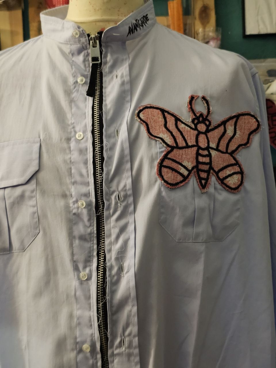 Zip-Up Shirt "Moth" - Avantgarde